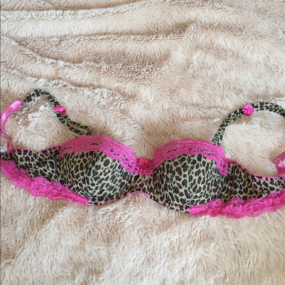 Rampage leopard print and pink demi bra. 34C.